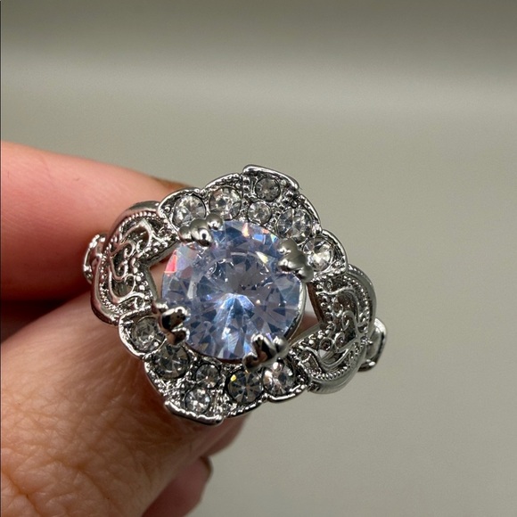 Artisan Jewelry - Flawless 3ct Gemstone Ring Synthetic Blue Zirconia Size 8